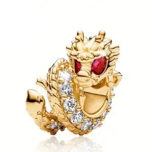 S925 Chinese Gold Dragon Charm Pandora Style